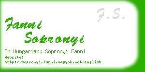 fanni sopronyi business card